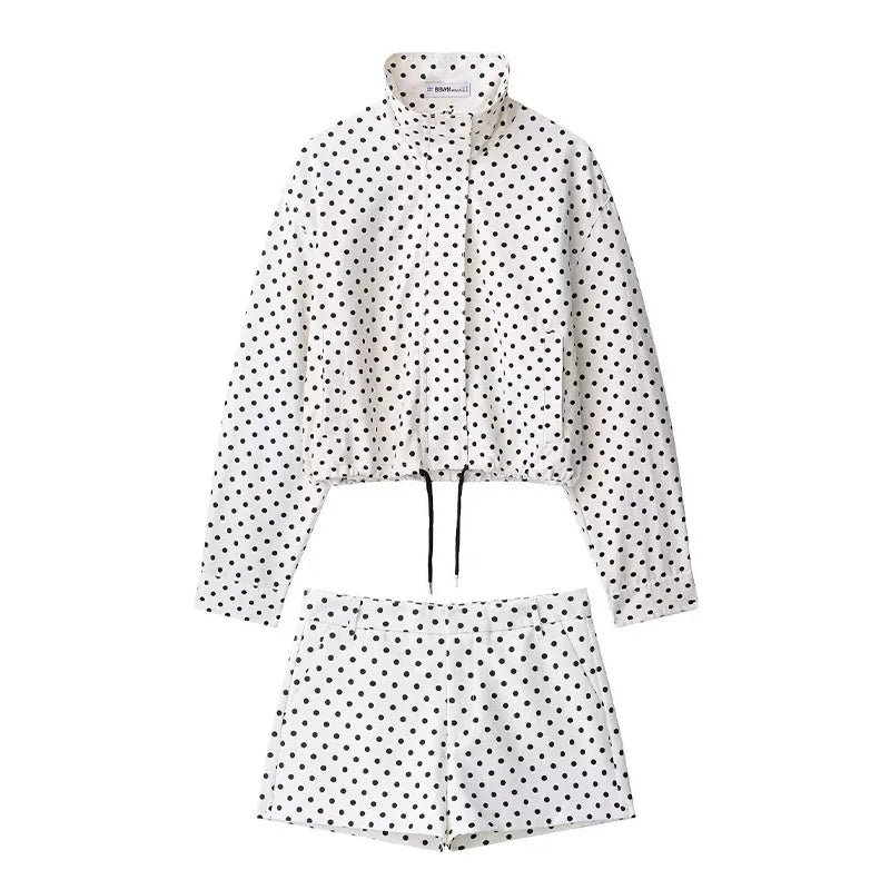 Christine Polka Dot Set (Jacket/Shorts/Pants)