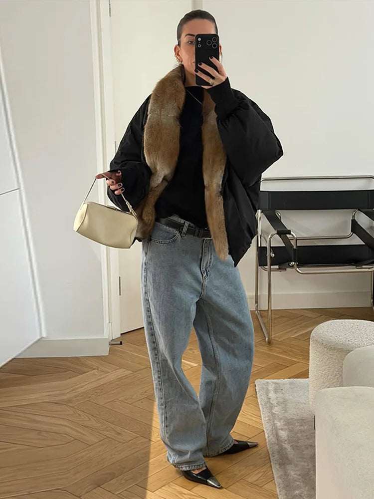 Mary Oversize Warm Jacket With Fur