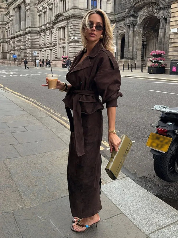 Tiffany Suede Set (Coat/Skirt)