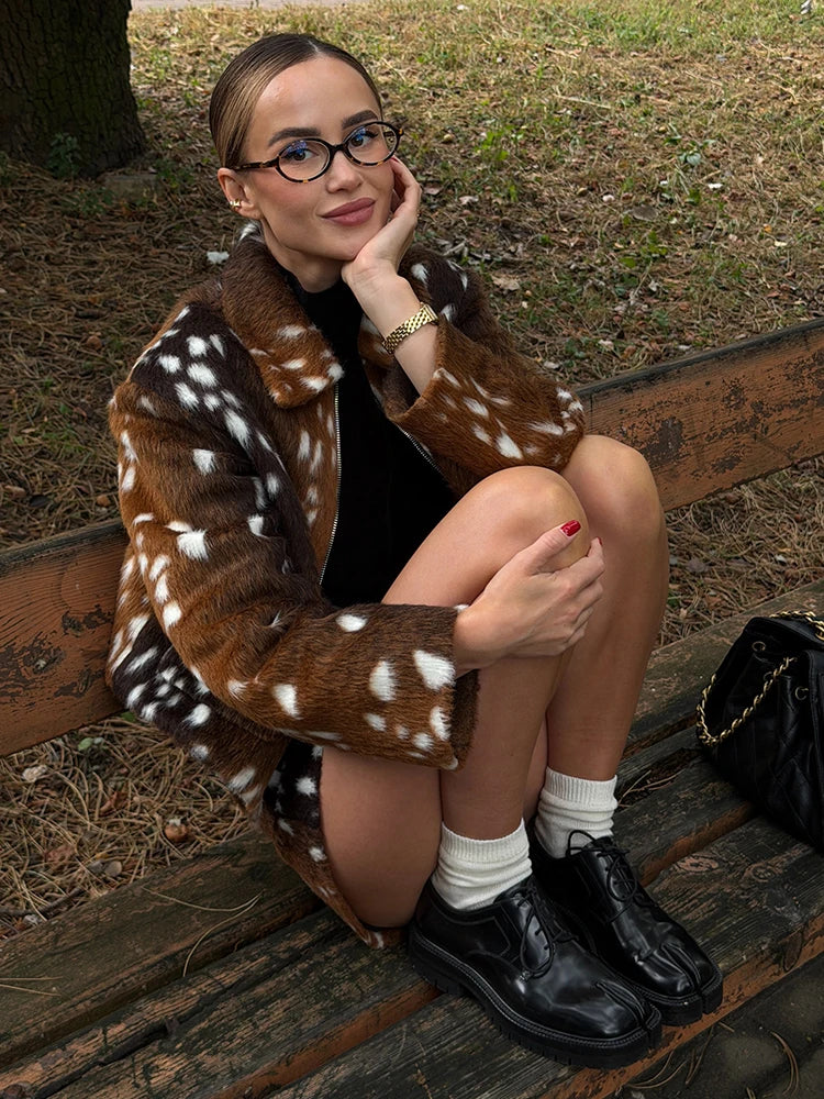 Bambi Deer Print Set(Short/Jacket)