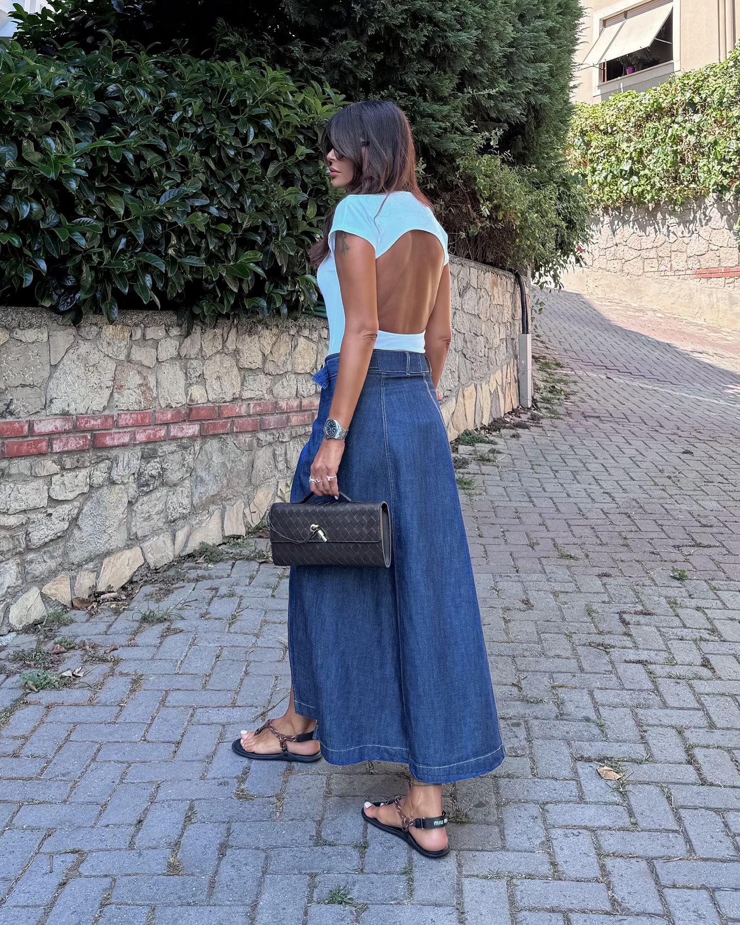 Stella Denim Long Skirt