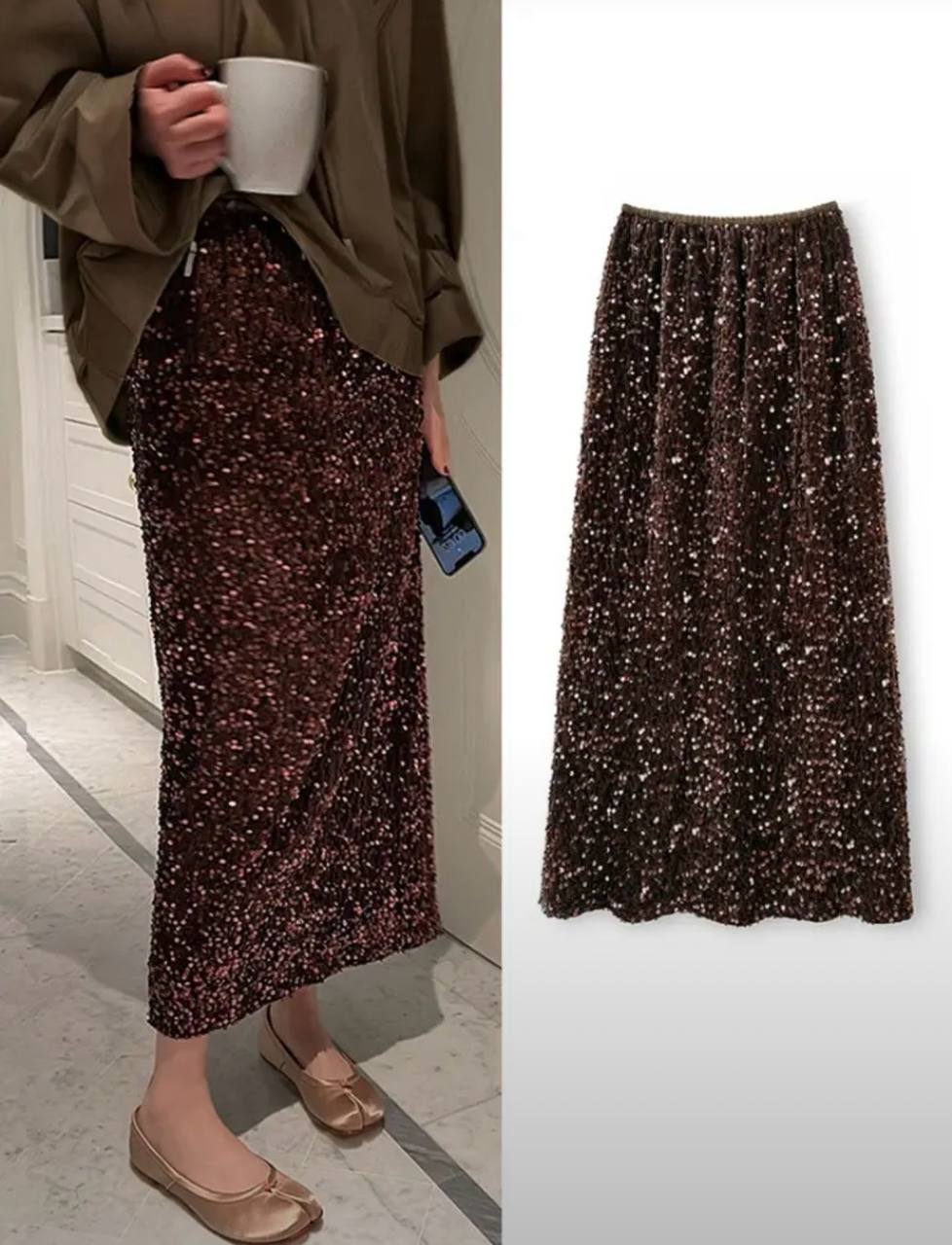 Jeanne Sequined Skirt