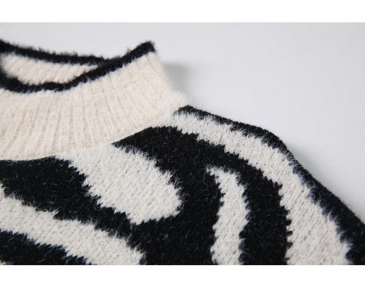 Zebra Print Oversize Sweater