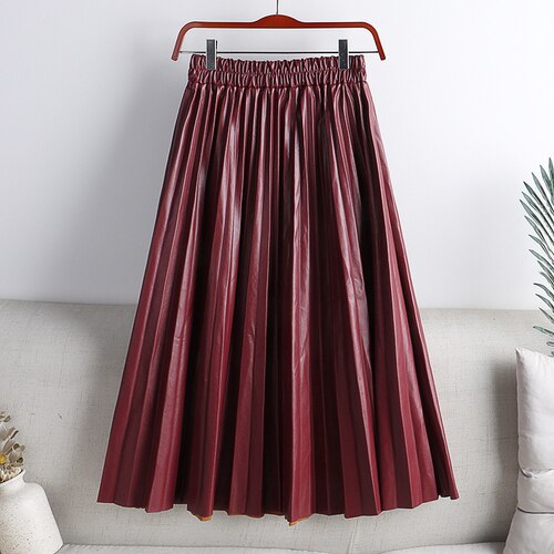 Crystal Pleated Midi Skirt