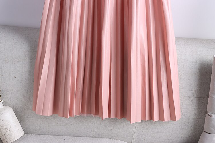 Crystal Pleated Midi Skirt