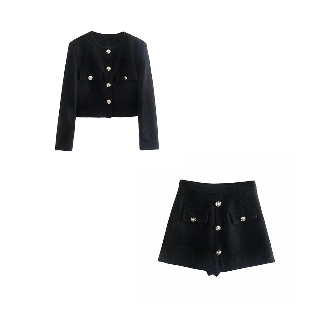 Caroline Tweed Suit (Blazer/Shorts)