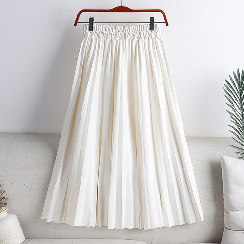 Crystal Pleated Midi Skirt