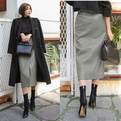 Hollie Leather Mid-calf Skirt