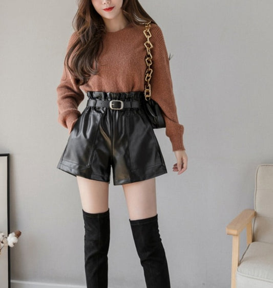Sarah Leather Shorts