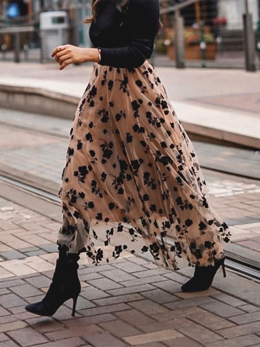 Flowers Midi Skirt