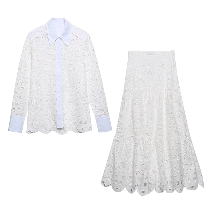 Lindsay Cotton Suit (Shirt/Skirt)