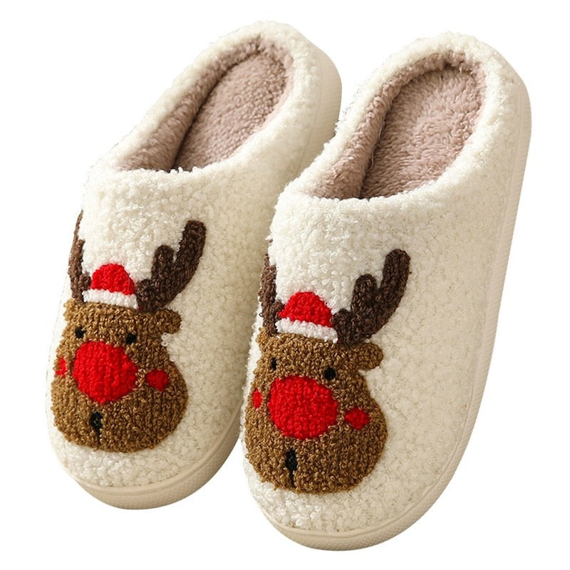 Christmas Deer Cotton Slippers