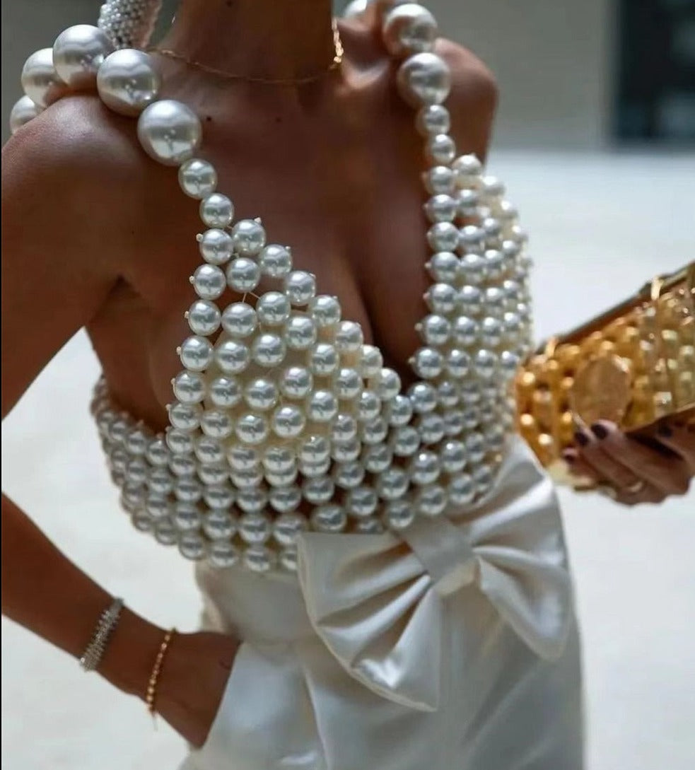 Britney Pearls Top