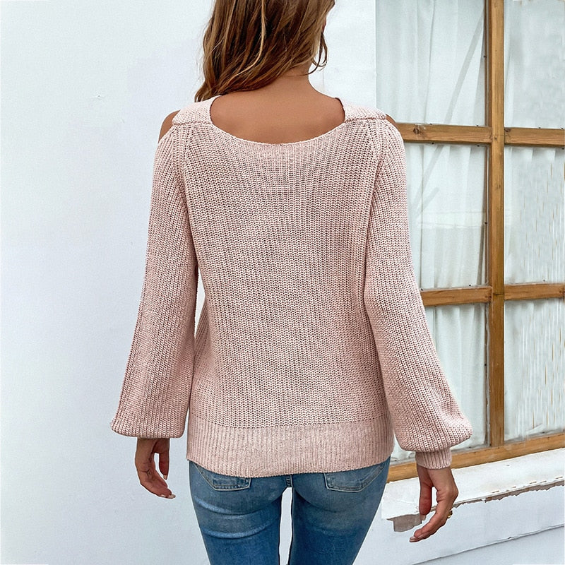 Sheryl Criss-Cross Neck Sweater