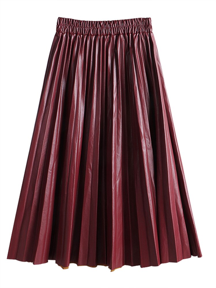 Crystal Pleated Midi Skirt
