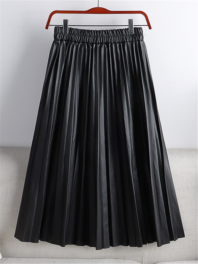 Crystal Pleated Midi Skirt