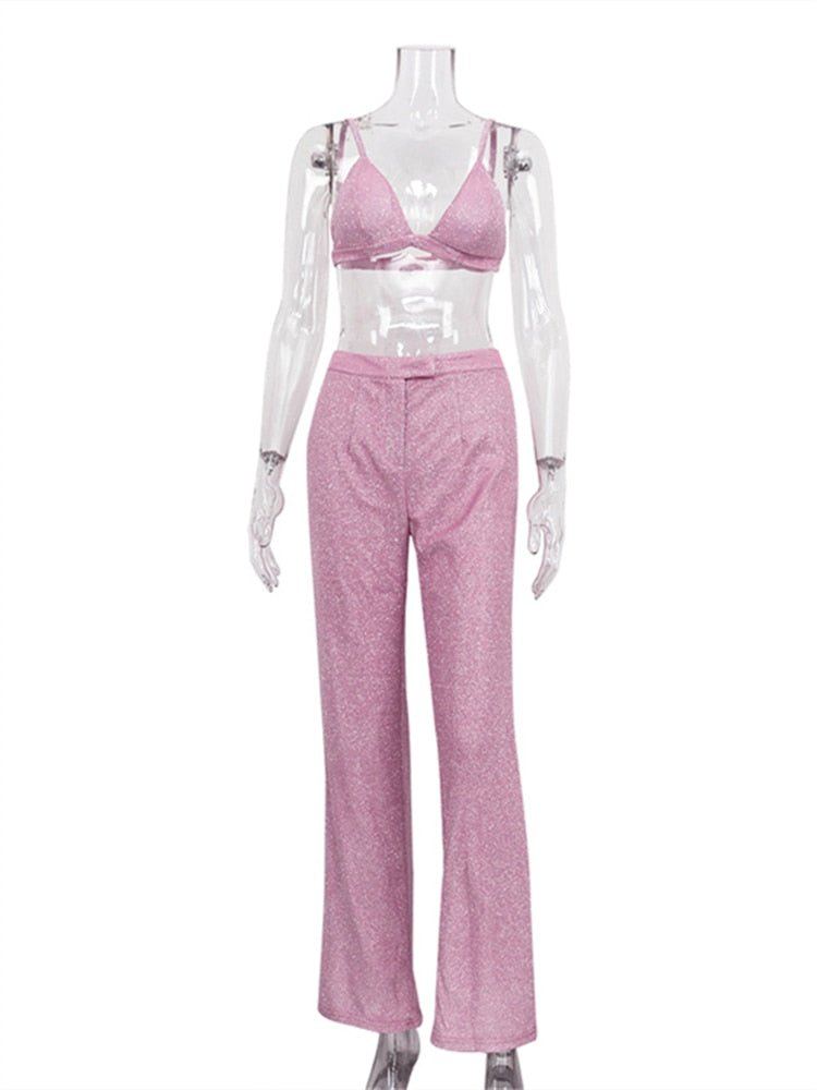 Rose Glitter Set (Pants/Jacket/Top)
