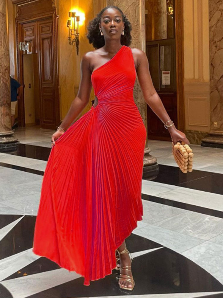 Estella.K Jenna Pleated Long Dress