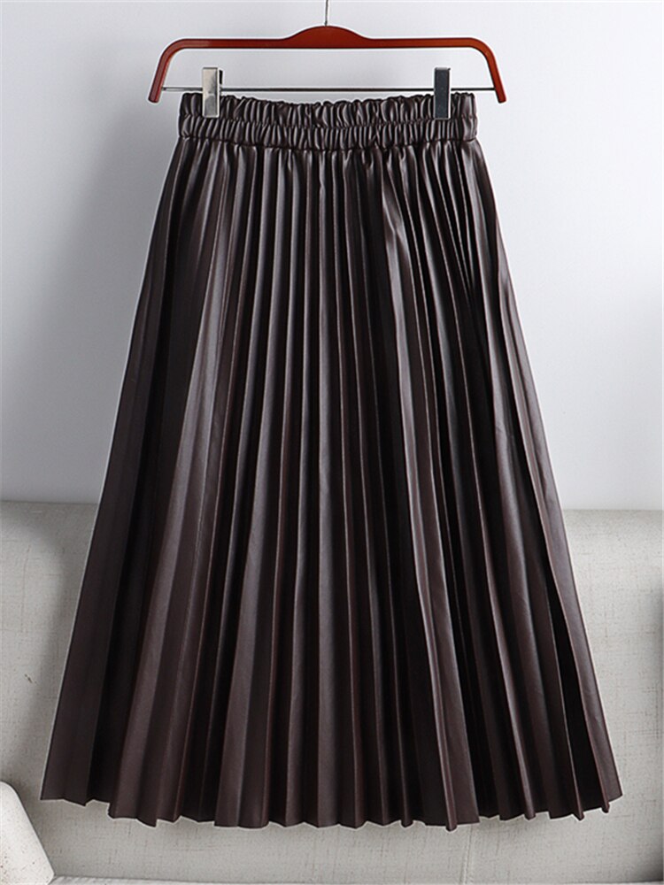 Crystal Pleated Midi Skirt