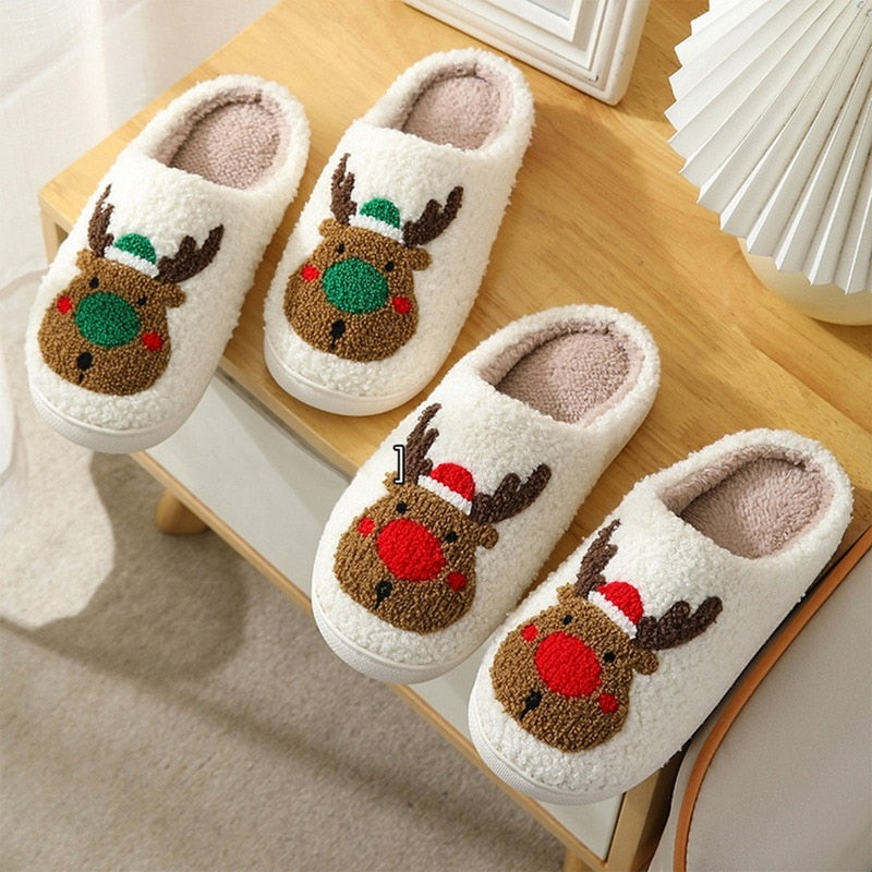 Christmas Deer Cotton Slippers