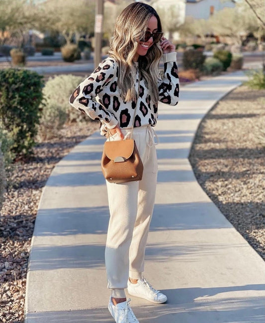 Leopard Knitted Set (Sweater/Pants)