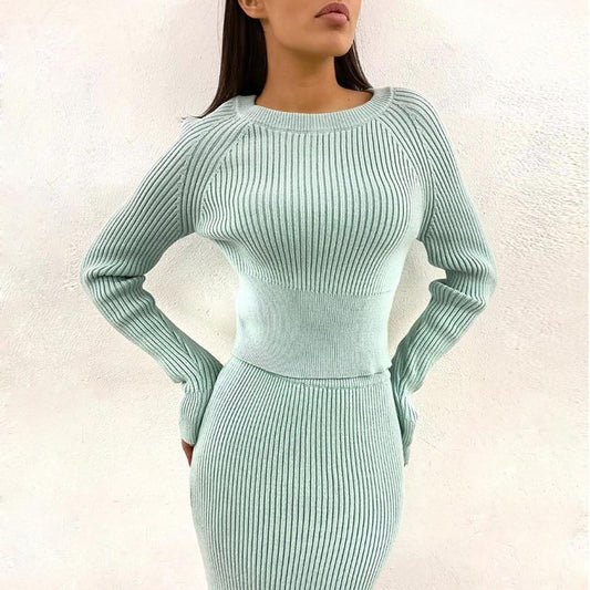 Dina Knitted Set (Sweater/Skirt)