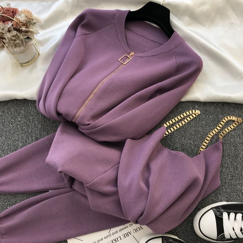 Linda Knitted Set (Sweater/Pants/Top)