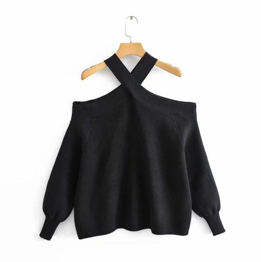Oversize Сross Halter Sweater