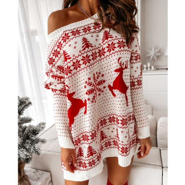 Oversize Christmas Sweater Dress