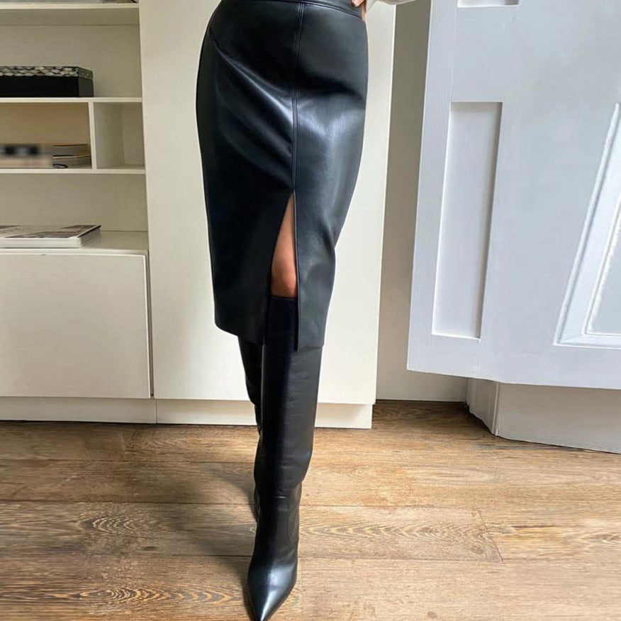 Margaret Leather Midi Skirts