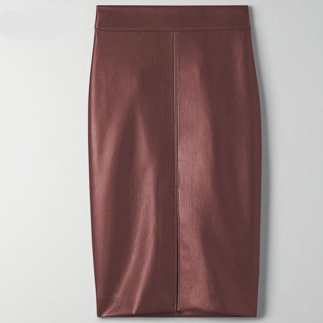 Margaret Leather Midi Skirts
